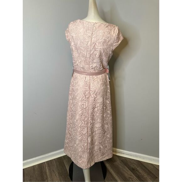 Kay Unger Angelina Lace Belted Midi-Dress - Picture 9 of 11